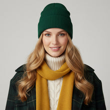 100% Pure Cashmere Ribbed Cuffed Beanie for Men, Ultra-Soft Winter Knit Hat