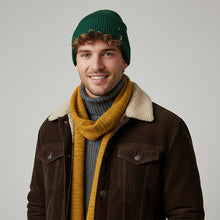 100% Pure Cashmere Ribbed Cuffed Beanie for Men, Ultra-Soft Winter Knit Hat