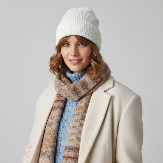 Unisex Turn-Up Fisherman Beanie Hat, Retro Short Knit Winter Cap