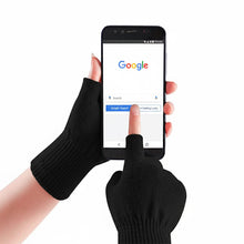 2 Pairs Fingerless Compression Gloves, Anti-Arthritis Winter Knit Gloves for Pain Relief and Mobility Support