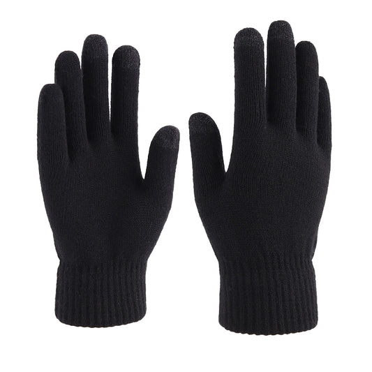 4 Pairs Winter Knit Gloves, Unisex Full-Finger Stretch Warm Mittens for Cold Weather